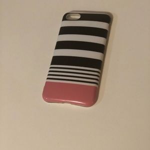 Black white and pink stripped iPhone 7 case
